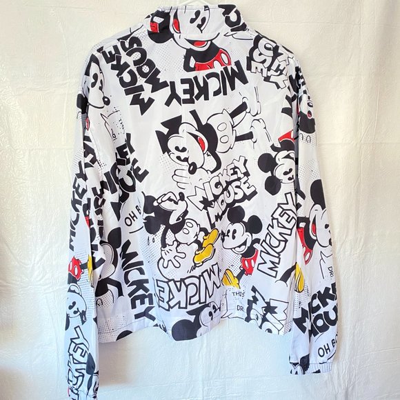 Disney Windbreaker Pull Over Mickey Mouse Comic Strip Jacket 2XL - Picture 7 of 7